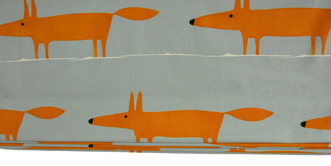 Scion - Mr Fox - Sky, Tangerine and Chalk - Made To Measure Professionally Made Roman Blind.