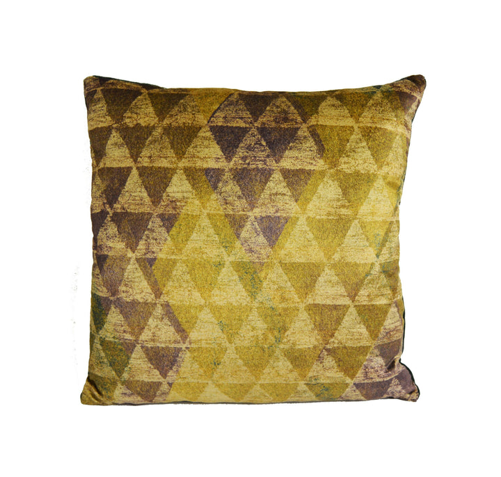 Zoffany - Zais -  Bronze / Indigo / Emerald - Contemporary Geometric Velvet Cushion Cover - Handmade Throw Pillow Designer Home Decor.