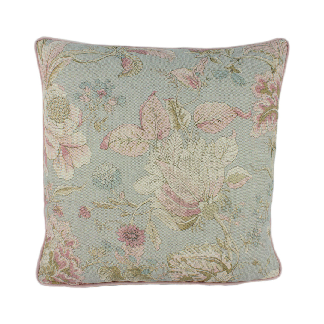 Clarke &amp; Clarke - Sissinghurst - Mineral / Blush - Beautiful Intricate Illustrative Floral Designer Cushion Cover - Luxury Throw Pillow.