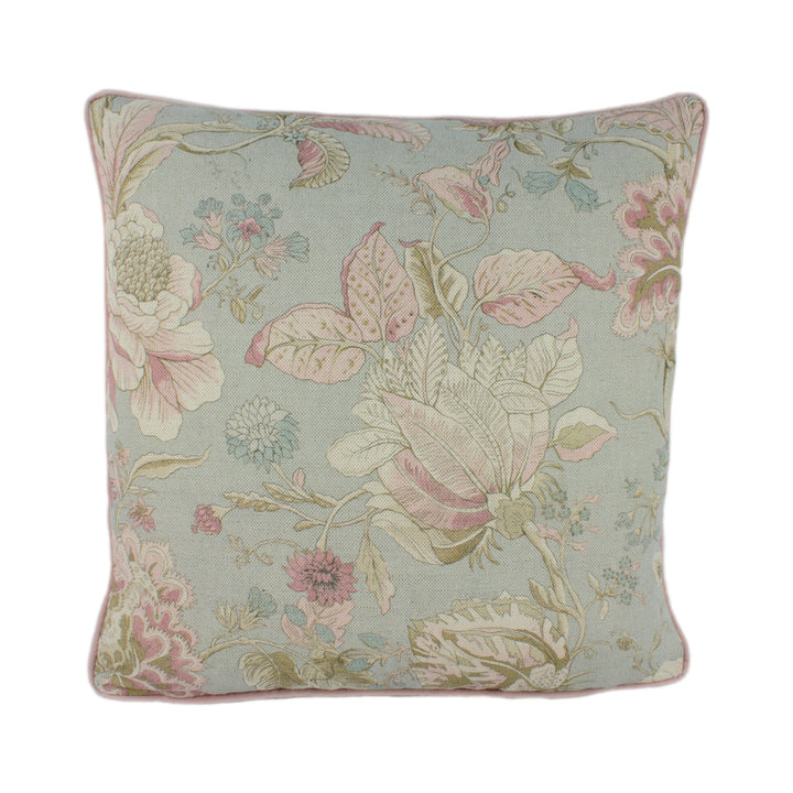 Clarke &amp; Clarke - Sissinghurst - Mineral / Blush - Beautiful Intricate Illustrative Floral Designer Cushion Cover - Luxury Throw Pillow.