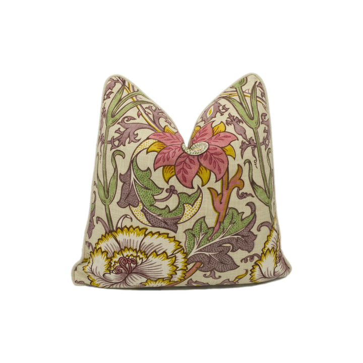 William Morris - Pink &amp; Rose - Manilla / Wine - Cushion Cover Throw Pillow Designer Home Decor.
