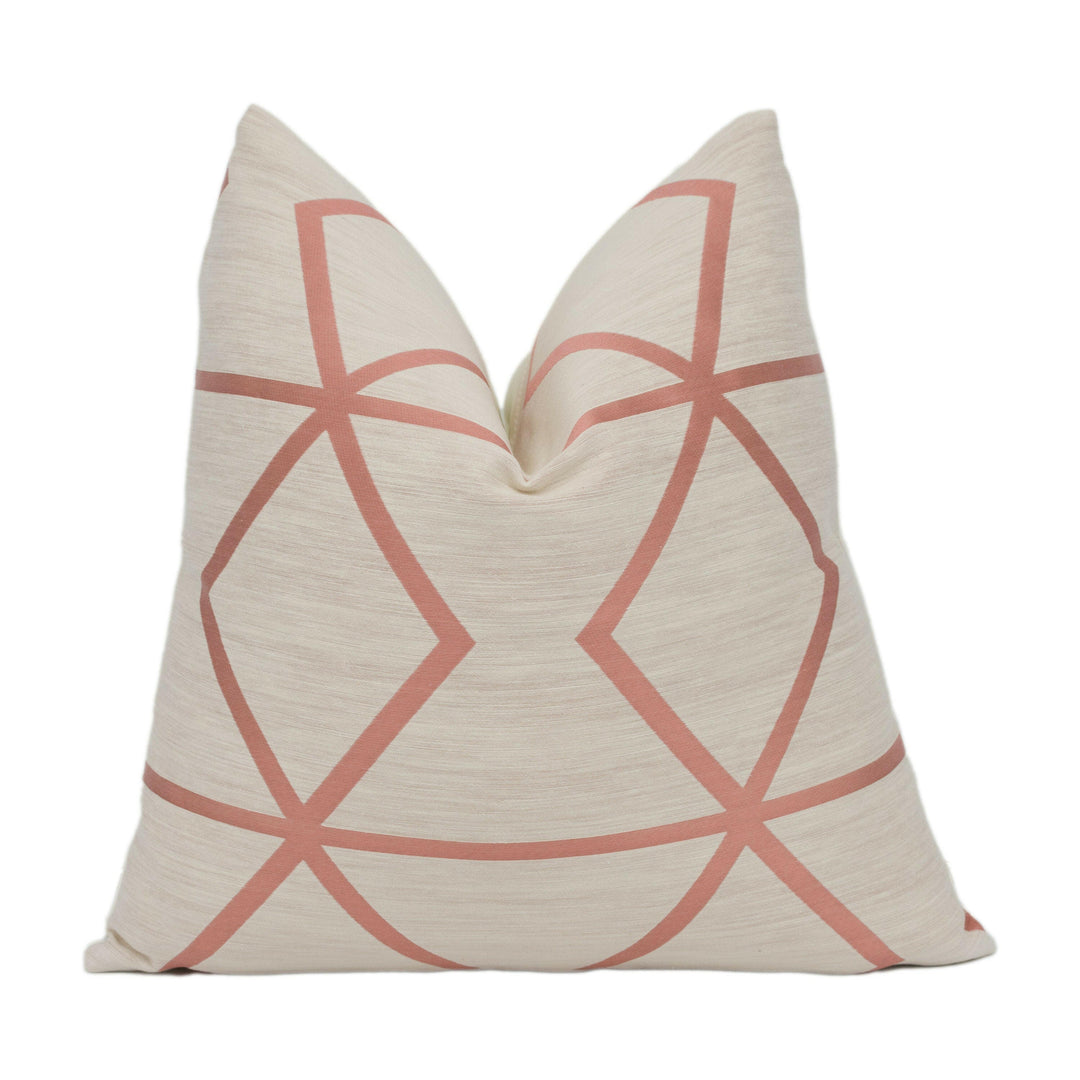 Scion - Pivot - Jasmine / Blush - Stunning Modern Geometric Cushion Cover Handmade Throw Pillow Designer Home Décor.