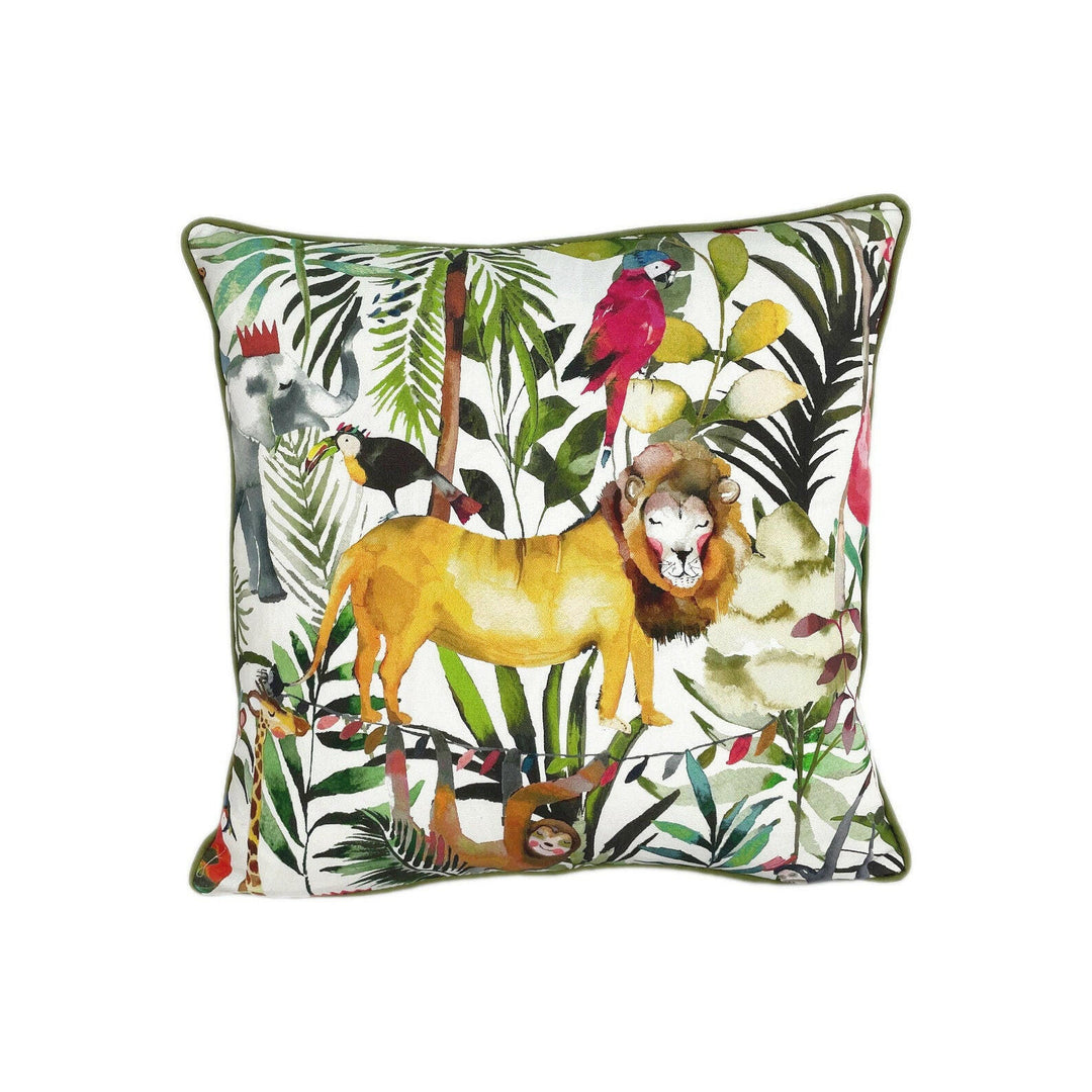 Prestigious Textiles - King Of The Jungle - Safari - Cushion Cover Throw Pillow Contrast Piped Designer Home Decor.