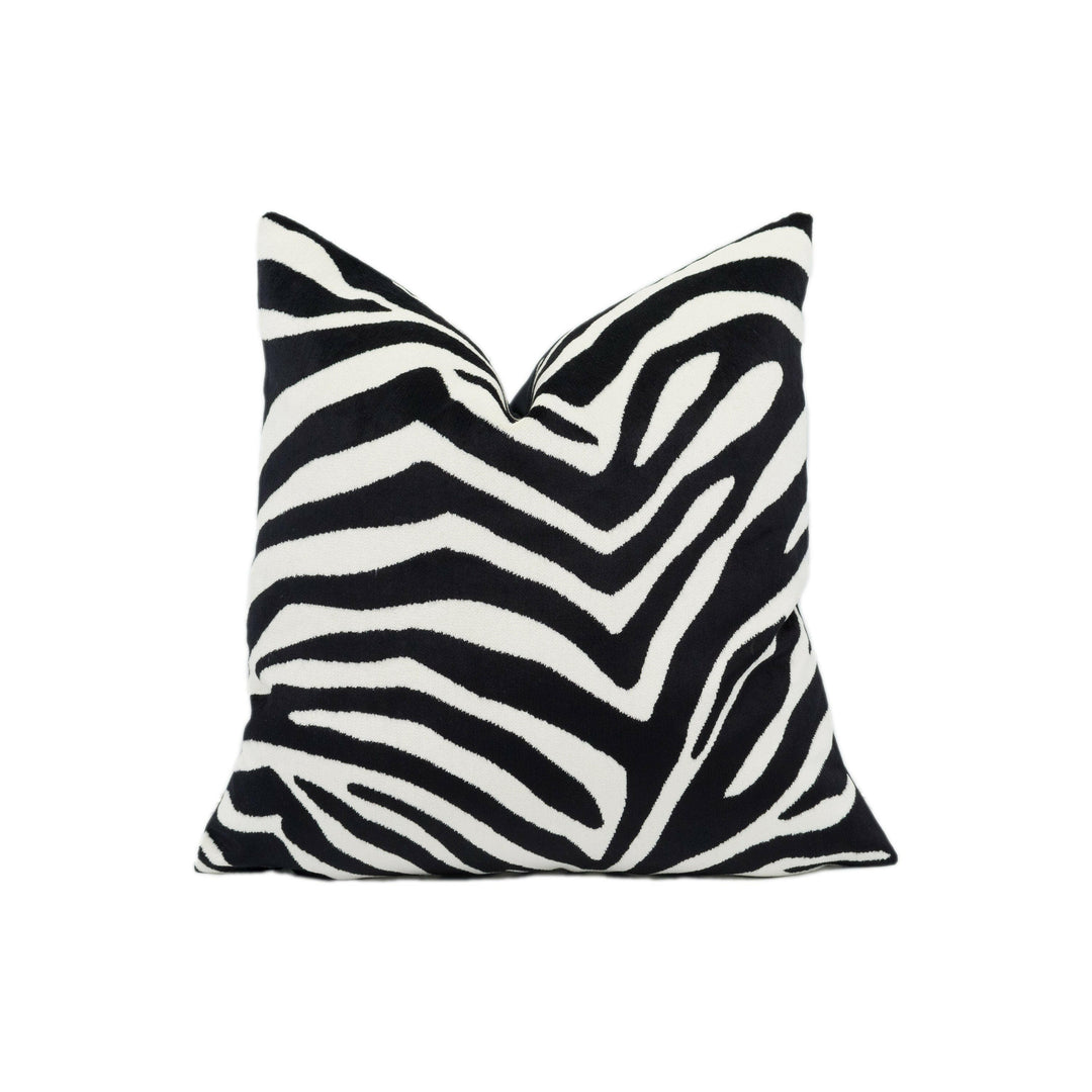 Clarke &amp; Clarke - BW1029 - Black / White - Velvet Cushion Cover Handmade Throw Pillow Designer Home Décor.