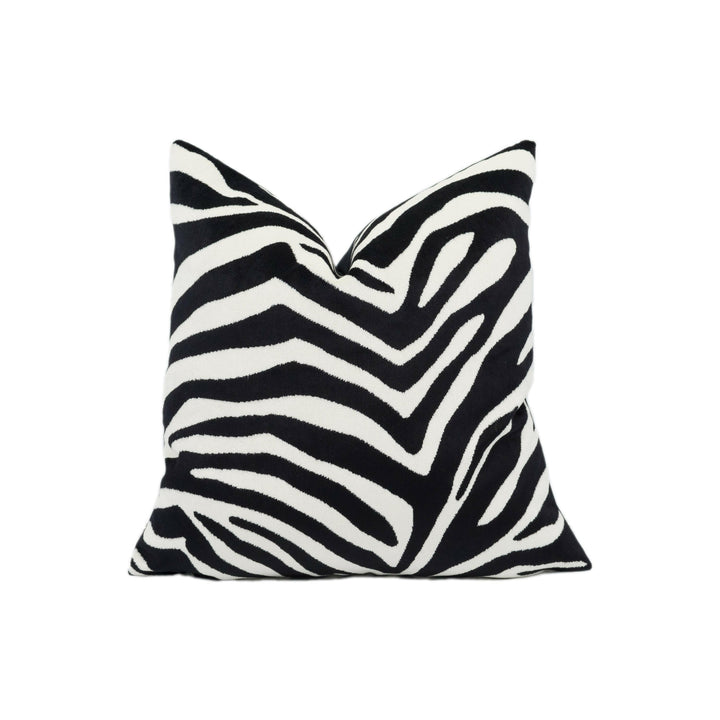 Clarke &amp; Clarke - BW1029 - Black / White - Velvet Cushion Cover Handmade Throw Pillow Designer Home Décor.