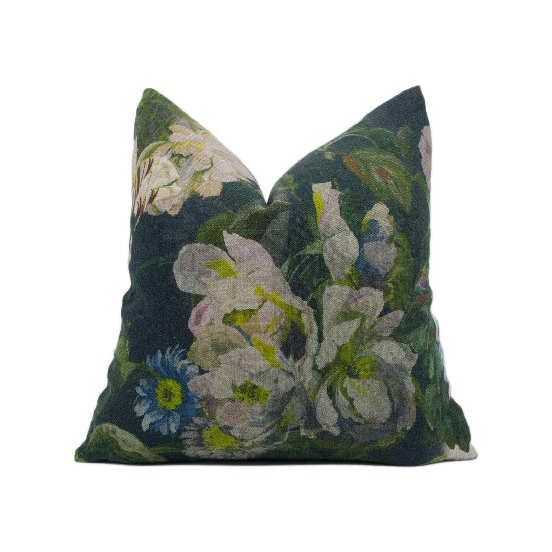 Designers Guild - Delft Flower - Graphite - Exquisite Layered Blooming Floral Designer Cushion Cover - Luxury Throw Pillow - Handmade Home.