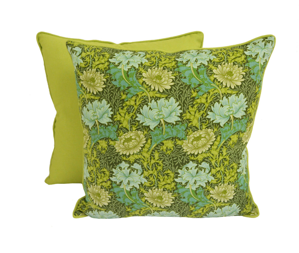 William Morris - Chrysanthemum Minor Vintage 1970's - Contrast Piped Cushion Cover Throw Pillow Designer Home Decor.