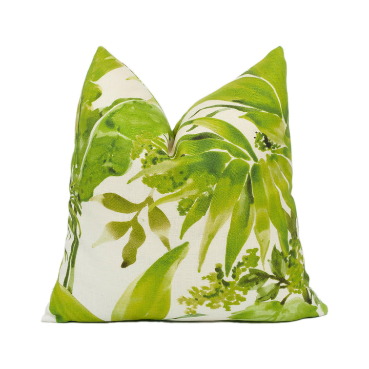 Chivasso - Jungle Like - Green - Botanical Tropical Leaf Print Cushion Cover - Handmade Throw Pillow - Designer Home Décor.
