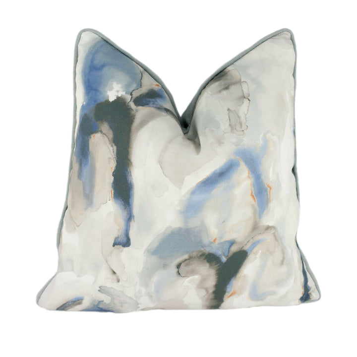 Zoffany - Water Iris - Ink / Charcoal - Abstract Water Lily Cushion Cover - Handmade Brushstroke Throw Pillow Designer Home Decor.