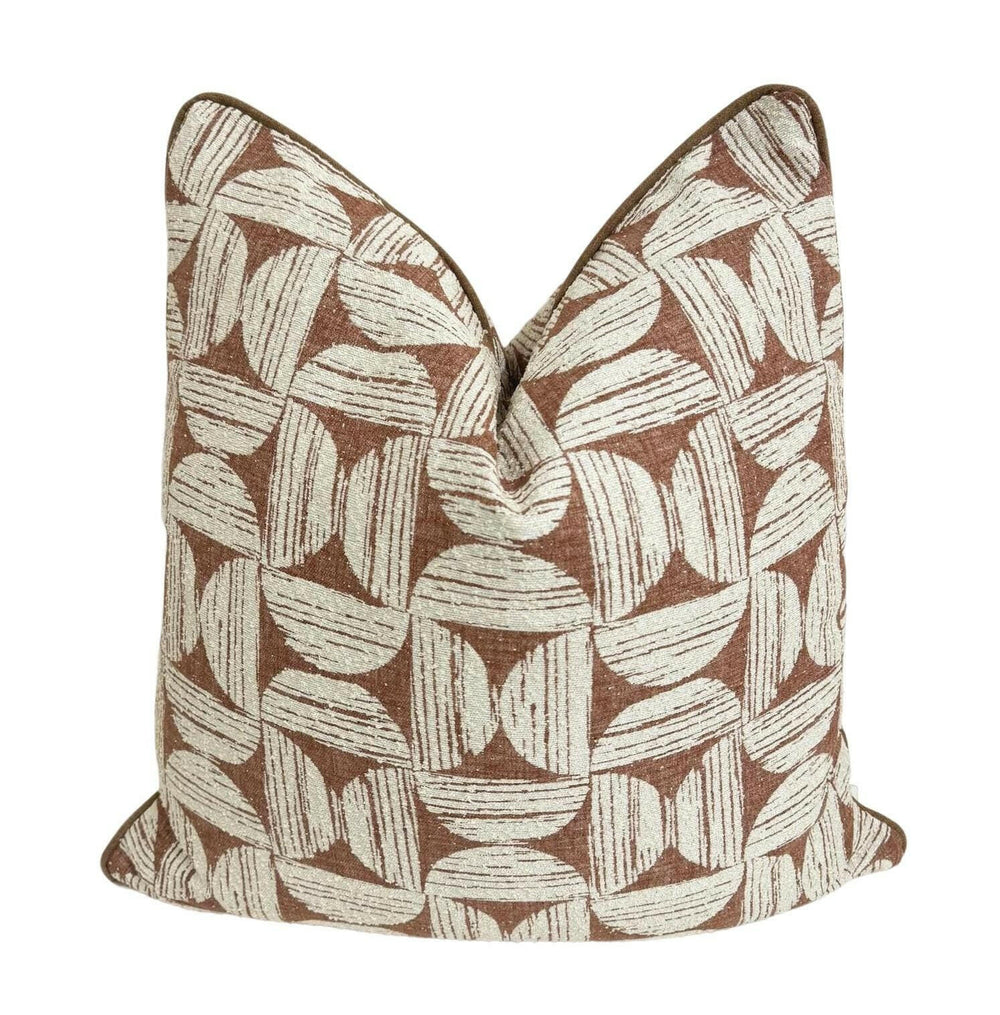 Prestigious - Axel - Sandstone - Geometric Jacquard Cushion Cover - Handmade Throw Pillow Designer Home Decor.