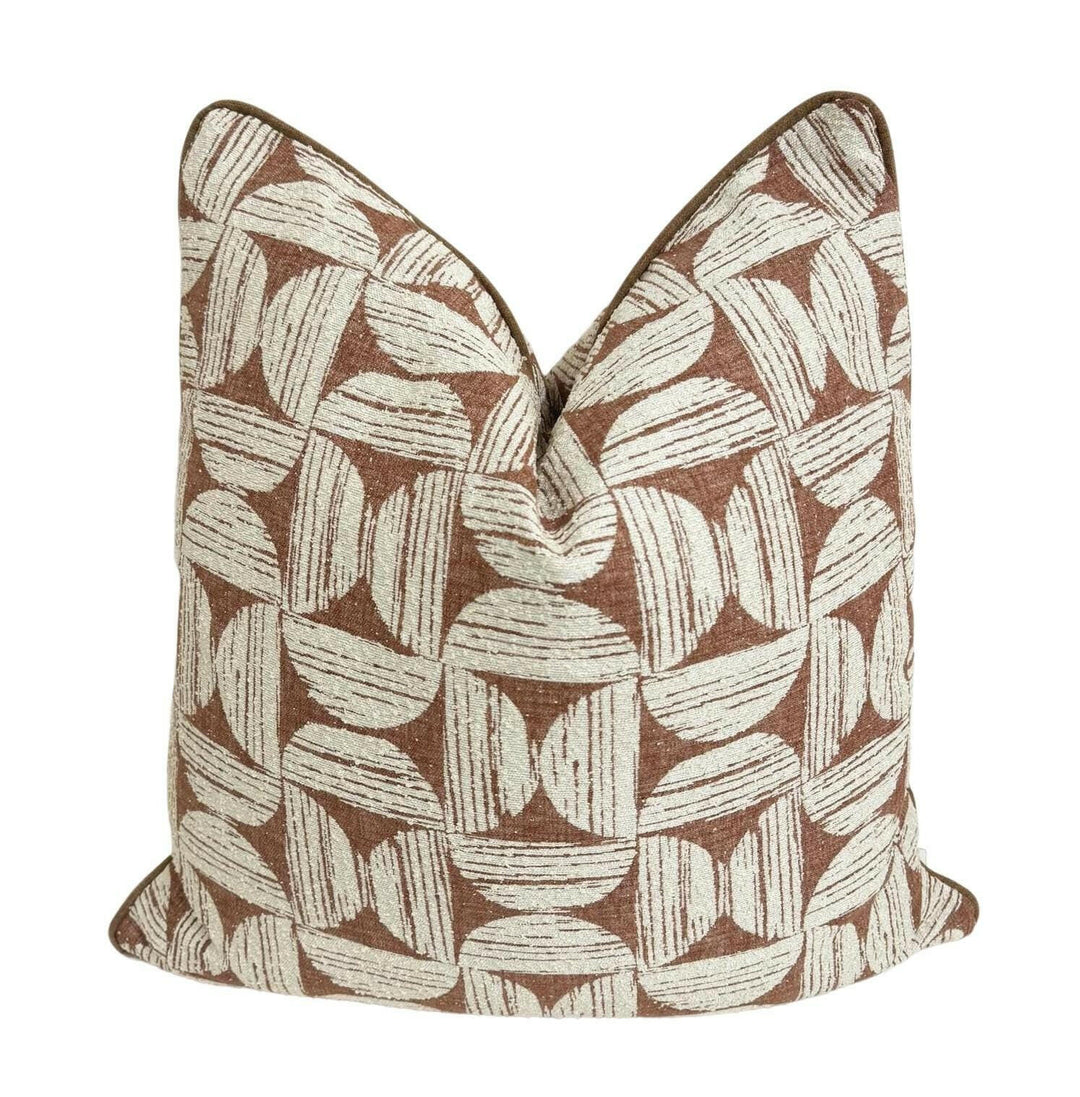 Prestigious - Axel - Sandstone - Geometric Jacquard Cushion Cover - Handmade Throw Pillow Designer Home Decor.