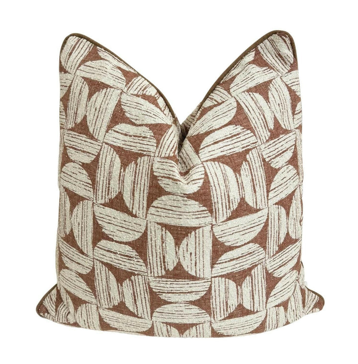 Prestigious - Axel - Sandstone - Geometric Jacquard Cushion Cover - Handmade Throw Pillow Designer Home Decor.