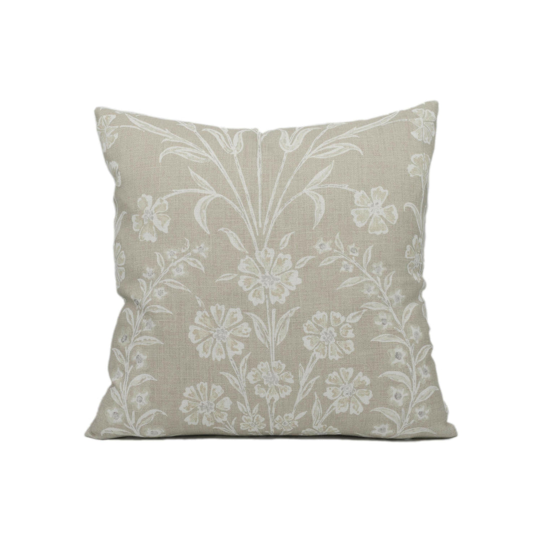 Nina Campbell - Ashdown Chelwood - Dove Grey - Classic Floral Cushion Cover - Handmade Throw Pillow - Designer Home Décor.