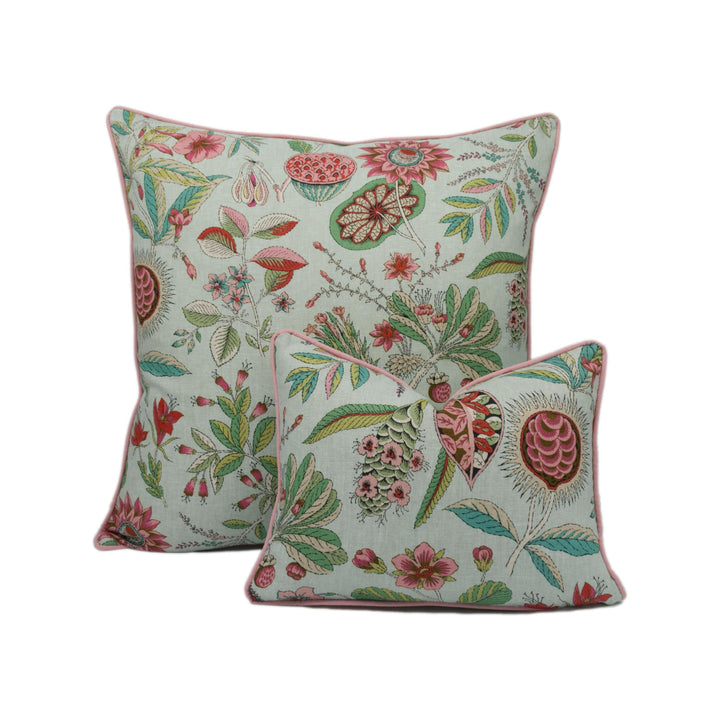Schumacher - Roca Redonda - Mineral &amp; Pink - Bubblegum Floral Chic Designer Cushion Cover - Handmade Throw Pillow - Luxury Home Decor.