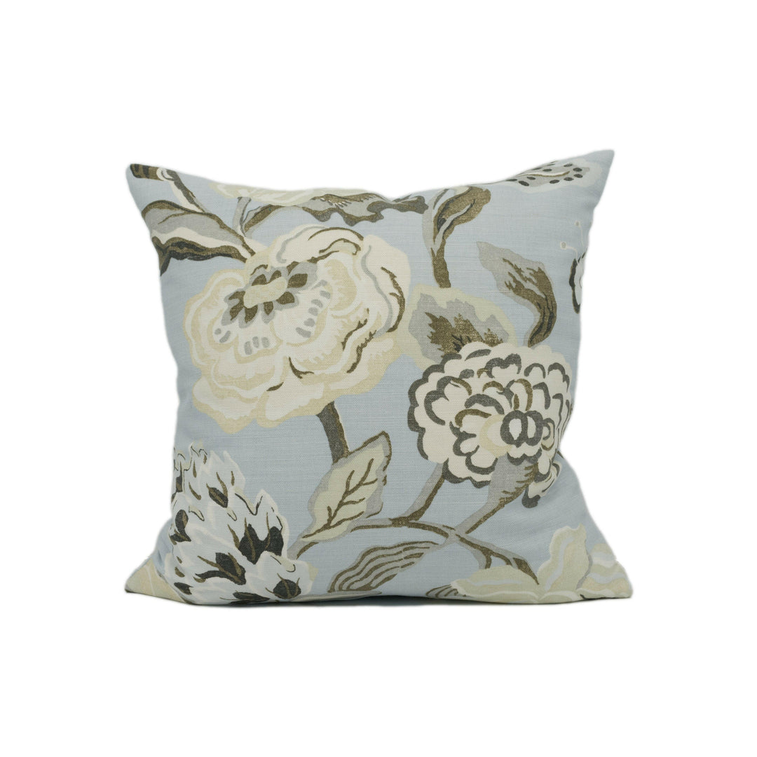 Thibaut - Navesink - Aqua - Elegant Floral Cushion Cover - Handmade Throw Pillow - Designer Home Décor.