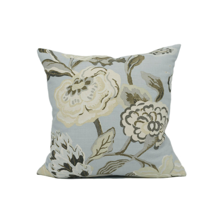 Thibaut - Navesink - Aqua - Elegant Floral Cushion Cover - Handmade Throw Pillow - Designer Home Décor.