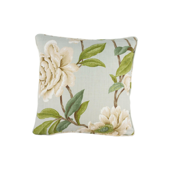 Colefax and Fowler - Giselle - Aqua - Spectacular Floral Botanical Designer Cushion Cover - Handmade Throw Pillow Luxury Home Decor.