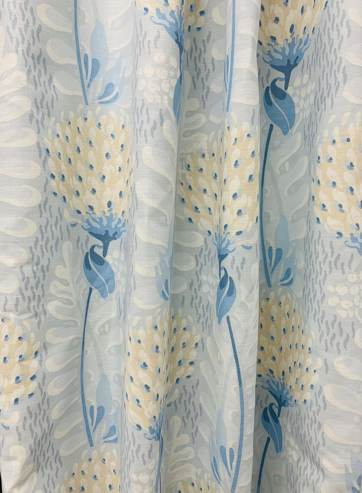 Thibaut - Anna French Fabric - Tiverton  - Spa Blue  Made to Measure Curtains - draper panels.