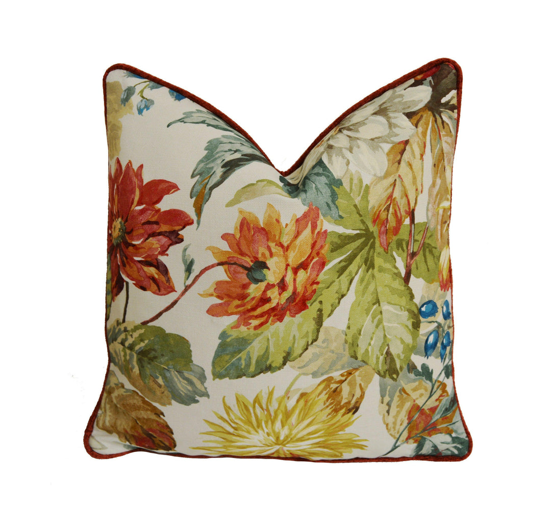 Sanderson - Dahlia & Rosehip - Briarwood / Russet - Cushion Cover Throw Pillow Designer Home Decor.