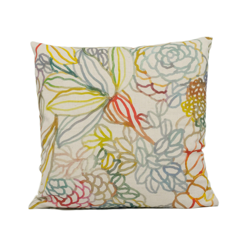 Voyage - Althorp - Cinnamon - Bright Painterly Colourful Floral Cushion Cover - Handmade Throw Pillow - Designer Home Décor.