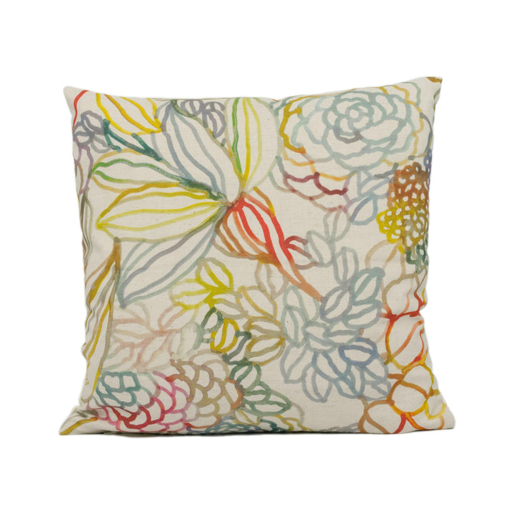 Voyage - Althorp - Cinnamon - Bright Painterly Colourful Floral Cushion Cover - Handmade Throw Pillow - Designer Home Décor.