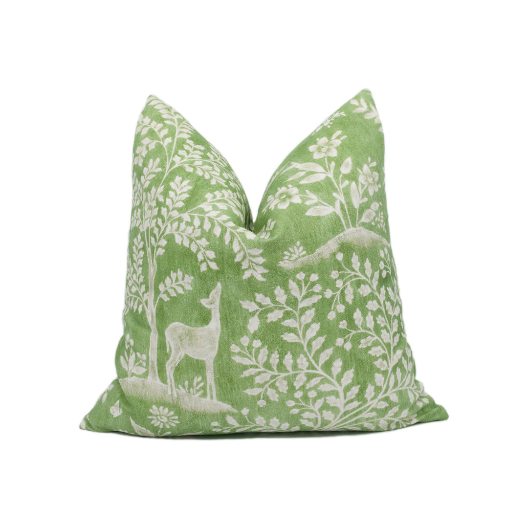Nina Campbell - Foret - Emerald 3 - Enchanting Green Woodland Wildlife Scenes Cushion Cover - Handmade Throw Pillow - Designer Home Décor.