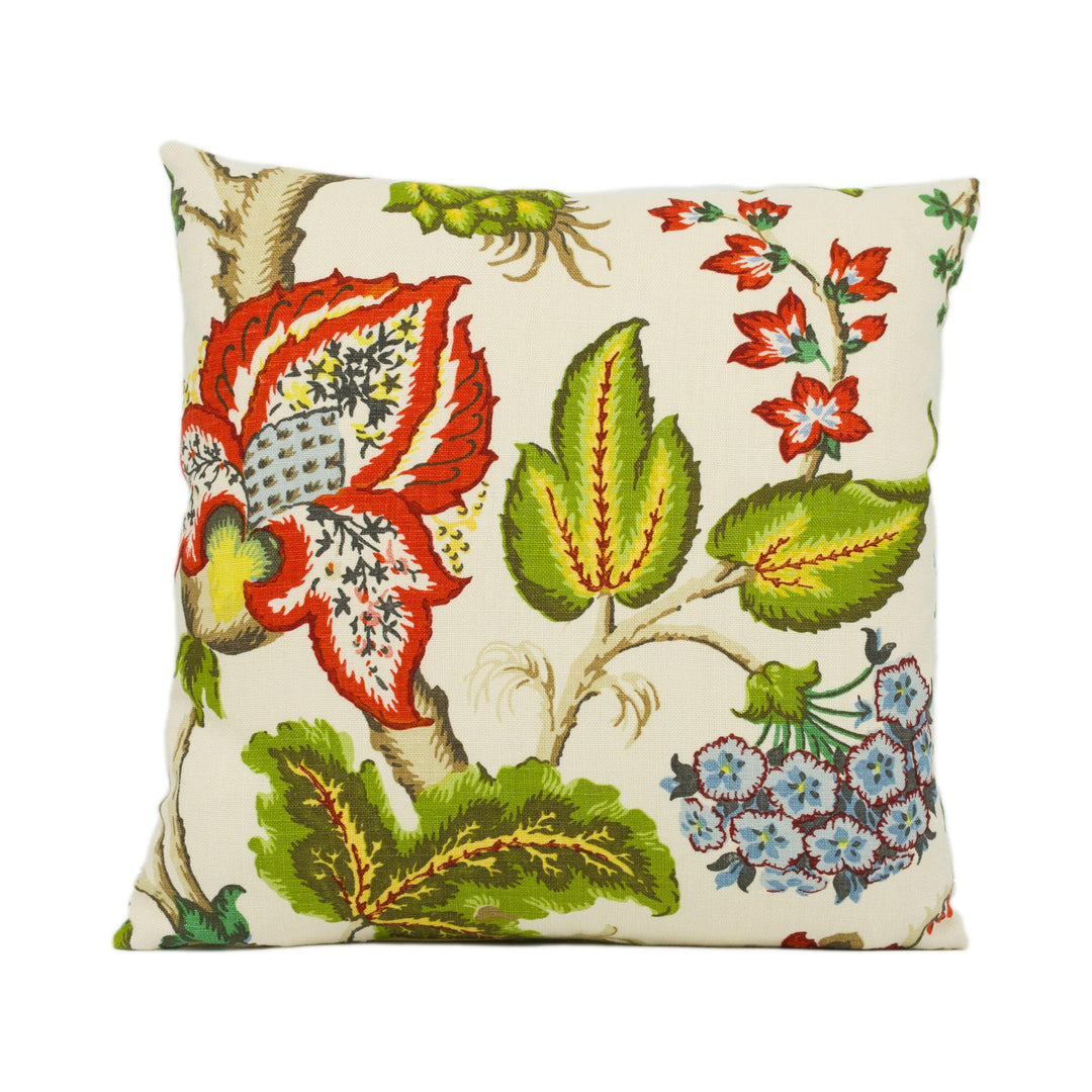 Schumacher - Tree of Life - Ivory - Spectacular Floral Designer Cushion Cover - Handmade Throw Pillow - Luxury Home Decor.