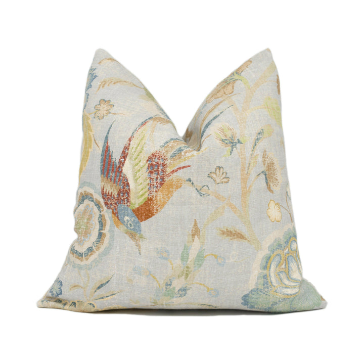 Colefax &amp; Fowler - Cassandra - Navy - Stylised Tapestry Inspired Floral Cushion Cover - Handmade Throw Pillow - Designer Home Décor.