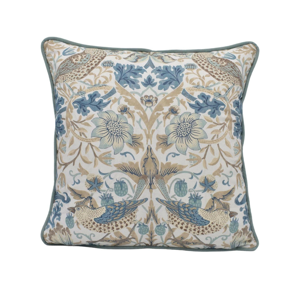 William Morris - Strawberry Thief - Slate / Vellum - Stunning Iconic Classic Designer Cushion Cover - Handmade Home Decor - Luxury Throw.