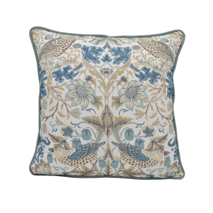 William Morris - Strawberry Thief - Slate / Vellum - Stunning Iconic Classic Designer Cushion Cover - Handmade Home Decor - Luxury Throw.