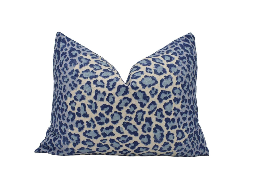 Colefax and Fowler - Panthera - Navy - Soft Distinctive Big Cat Print Stripe Designer Cushion Cover - Luxury Throw Pillow - Handmade Home.
