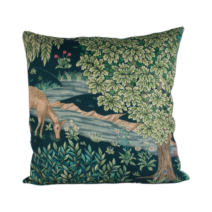 William Morris - The Brook Tapestry - Blue - Classic English Medieval Tapestry Designer Cushion Cover - Luxury Throw Pillow - Handmade Home.