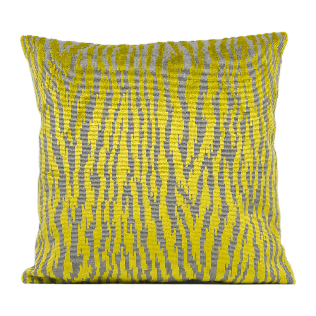 Harlequin - Nia - Chartreuse / Charcoal - Funky Animal Print Inspired Velvet Cushion Cover - Handmade Throw Pillow - Designer Home Décor.