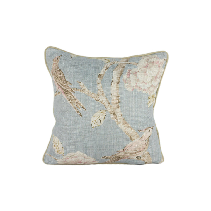 Zoffany - Woodville - La Seine - Classic Bird & Blossom Chinoiserie Cushion Cover - Handmade Throw Pillow - Designer Home Decor.