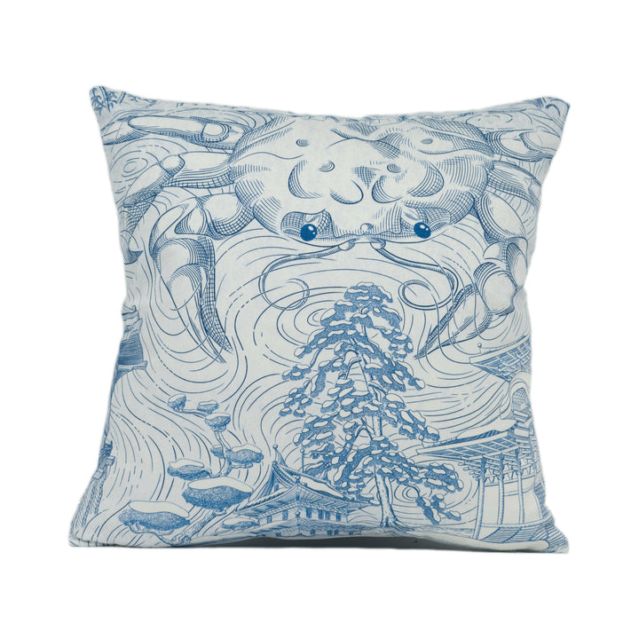 Zoffany - Eastern Palace - Indigo - Elegant Japanese Inspired Cushion Cover - Handmade Throw Pillow - Designer Home Décor.