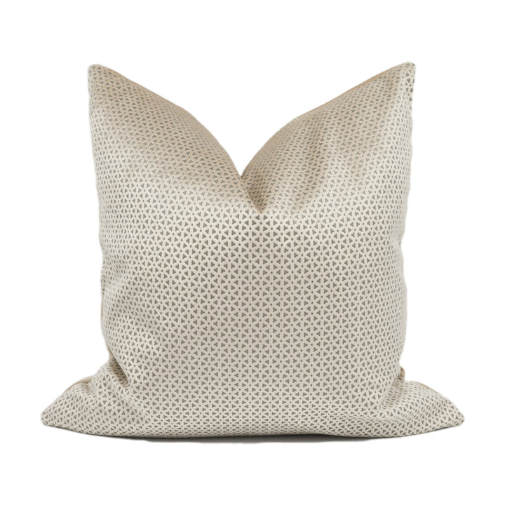 Clarke &amp; Clarke – Loreto – Stone – Cushion Cover – Cream &amp; Grey Diamond Velvet