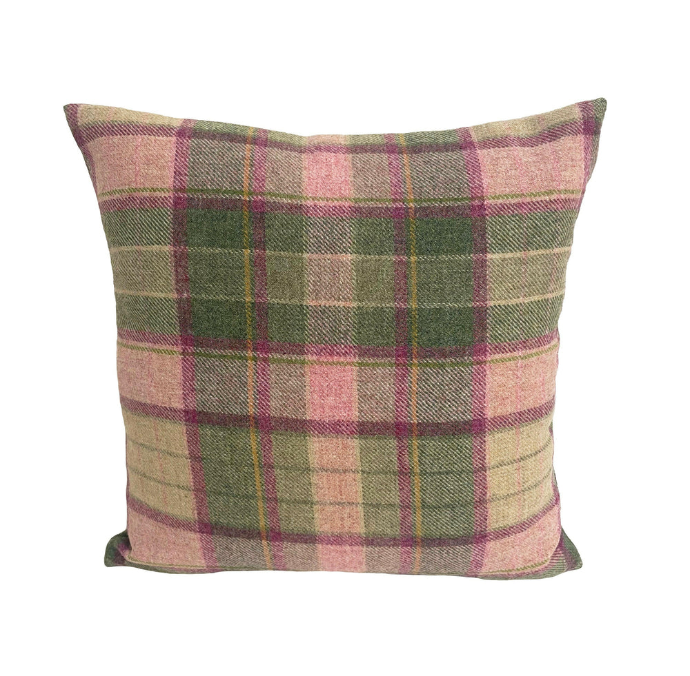Chess Designs - Lewis - Peony - 100% Pure New Wool Plaid Cushion Cover - Handmade Throw Pillow Luxury Home Decor.