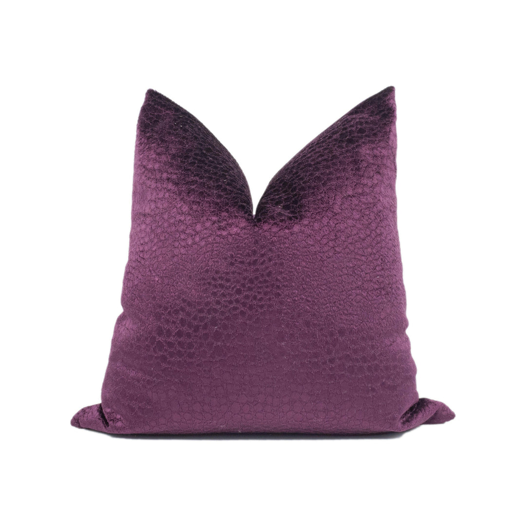 Kai - Cobra - Purple - Chic Modern Snakeskin Inspired Velvet Cushion Cover - Handmade Throw Pillow - Designer Home Décor.