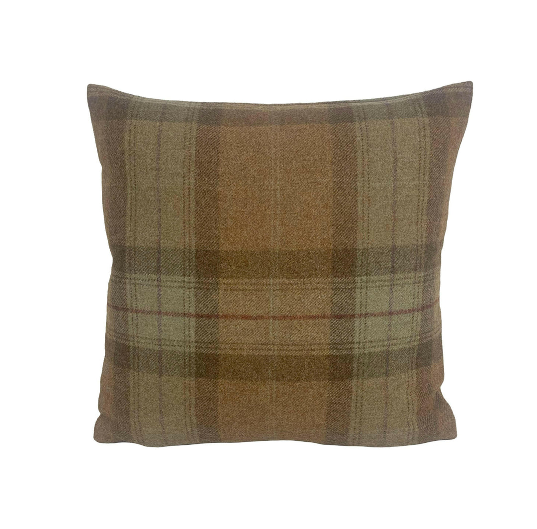 Abraham Moon - Skye - Sage -  100% Wool Cushion Cover - Designer Plaid Pillow Cover - Handmade Custom Abraham Moon Pillow - Neutral Wool.