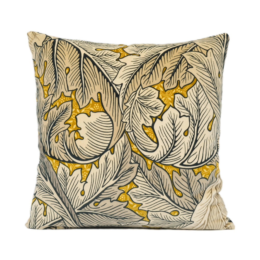 William Morris - Acanthus Velvet - Mustard / Grey - Handmade Cushion Cover Throw Pillow Designer Home Décor.