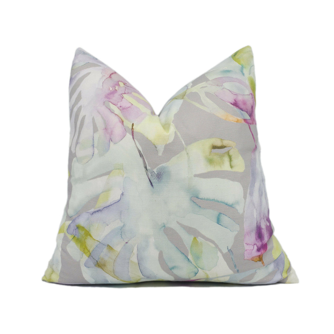 Voyage - Salvador - Summer - Watercolour Botanical Monstera Leaf Cushion Cover - Handmade Throw Pillow - Designer Home Décor.