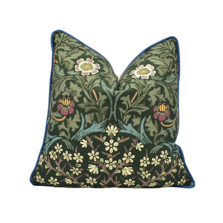 William Morris - Blackthorn - Green - Spectacular Classic Morris Handprint Style Designer Cushion Cover - Luxury Throw Pillow Handmade Home.