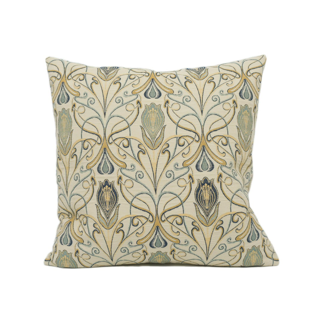 Porter & Stone - Verona - Azzurro -Beautiful Art Nouveau Floral Cushion Cover - Handmade Throw Pillow - Designer Home Décor.