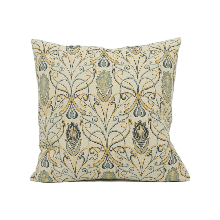 Porter & Stone - Verona - Azzurro -Beautiful Art Nouveau Floral Cushion Cover - Handmade Throw Pillow - Designer Home Décor.