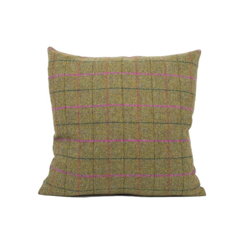 Abraham Moon - Hacking Jacket - Multi -  100% Wool Cushion Cover - Designer Plaid Pillow Cover - Handmade Custom Abraham Moon Pillow.