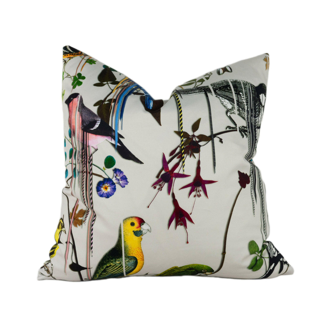 Christian Lacroix for Designers Guild - Birds Sinfonia - Jonc - Expressive Bird Iconic Designer Botanical Cushion Cover - Luxury Pillow.