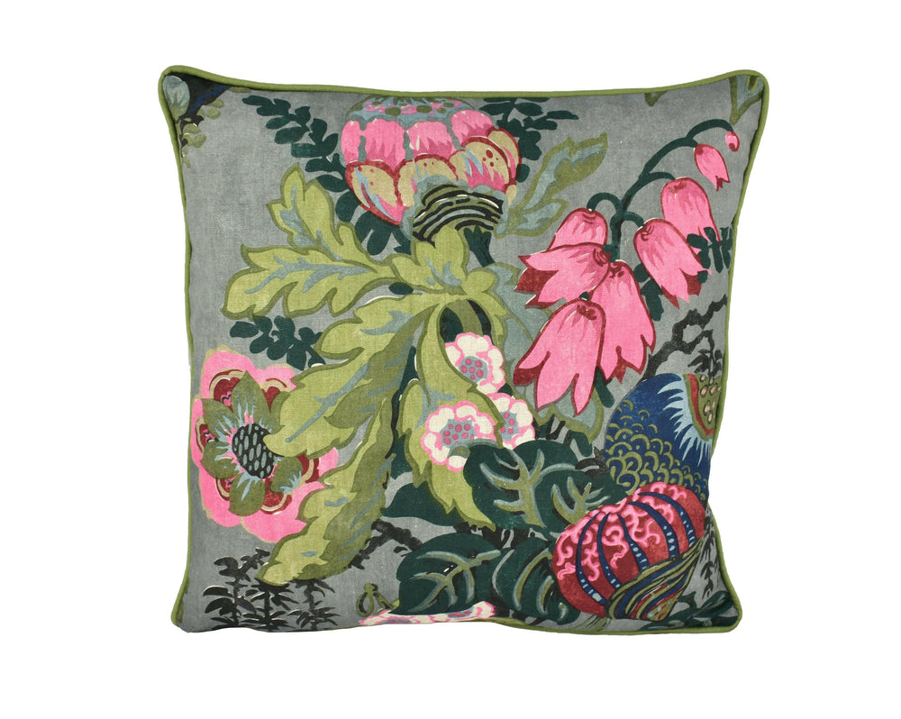 Anna French x Thibaut - Fairbanks - Savoy Collection - Grey - Stunning Floral Cushion Cover - Handmade Pillow Throw Luxury Home Decor.