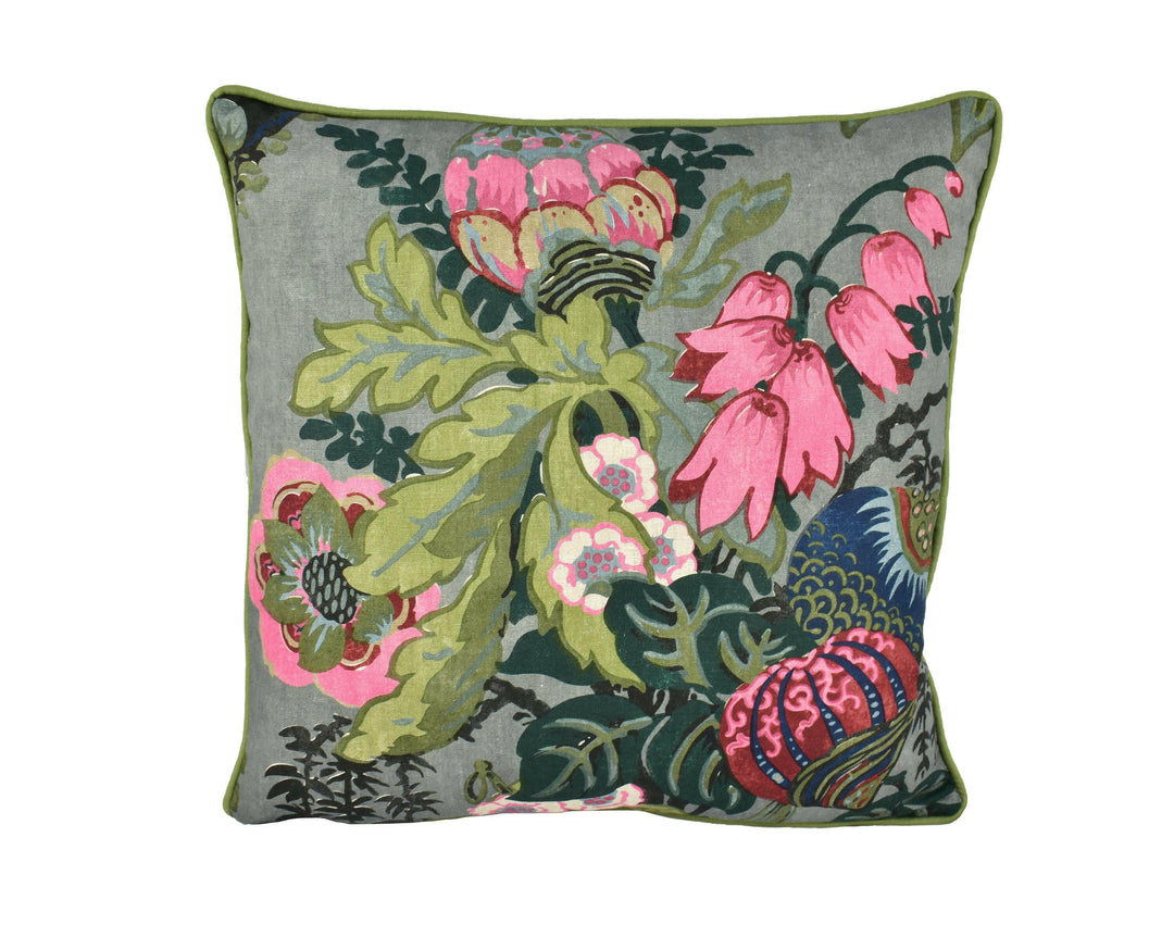 Anna French x Thibaut - Fairbanks - Savoy Collection - Grey - Stunning Floral Cushion Cover - Handmade Pillow Throw Luxury Home Decor.