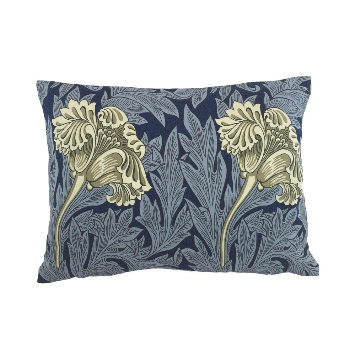 William Morris - Tulip - Indigo / Linen - Cushion Cover Throw Pillow Designer Home Decor.