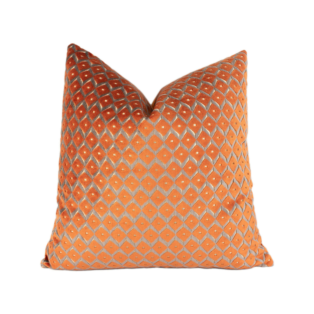 Jane Churchill - Mimosa - Burnt Orange - Stunning Designer Velvet Cushion Cover Home Décor Throw Pillow.
